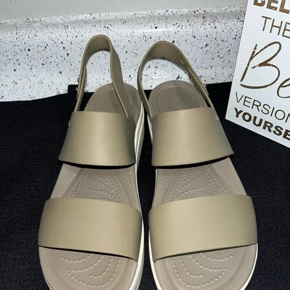 Crocs Women’s Platform Sandal in Dark Beige - Picture 10 of 11